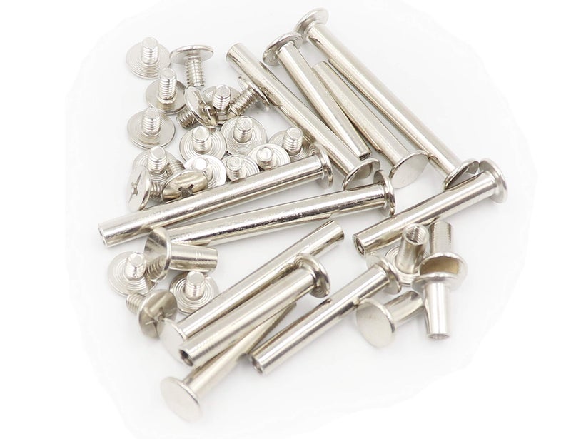 LBY 160pcs Phillips Chicago Screws, M5 x 6/8/10/12/15/18mm Binding Screw Posts, Binding Barrels and Screws Assortment Kit, with Extention Posts (40pcs), Nickel-Plated (Silvery) - Image 3